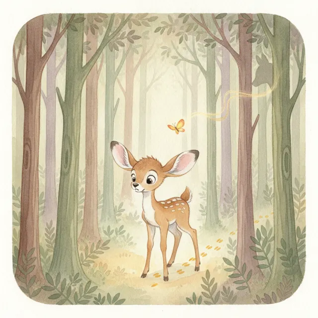 The Fawn Who Followed His Ears story for kids illustration