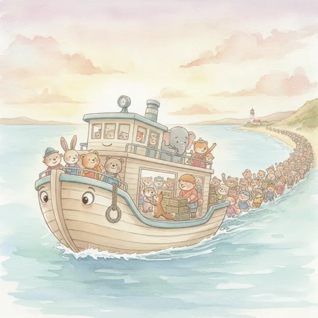 The Ferry Who Made Room for Everyone story for kids illustration
