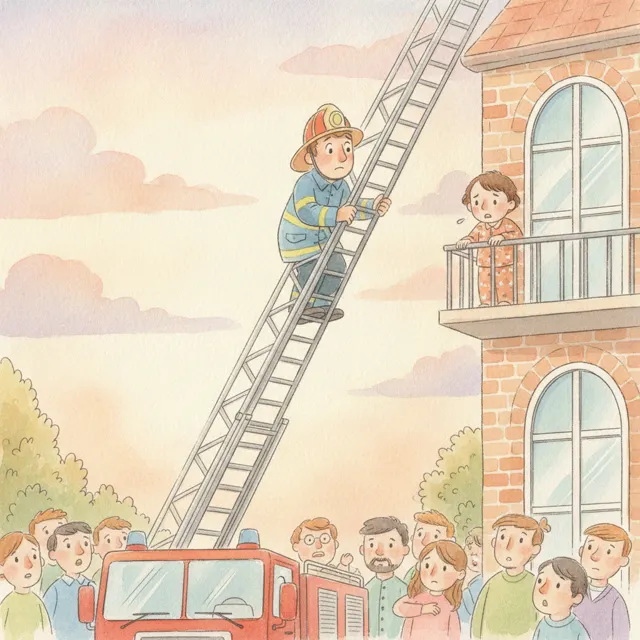 The Firefighter Who Was Scared of Heights story for kids illustration