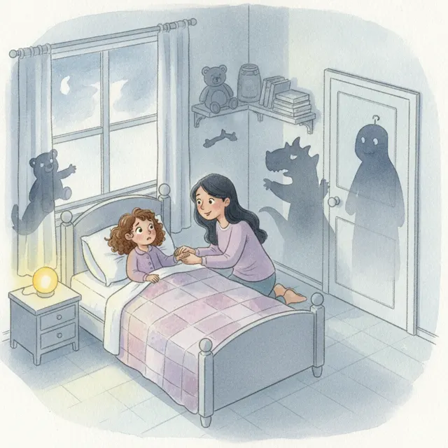 The First Night Without a Nightlight story for kids illustration
