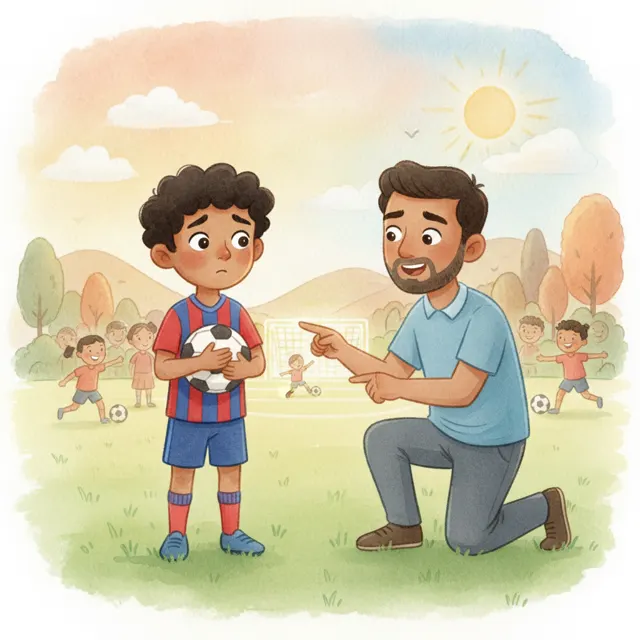The First Real Match story for kids illustration