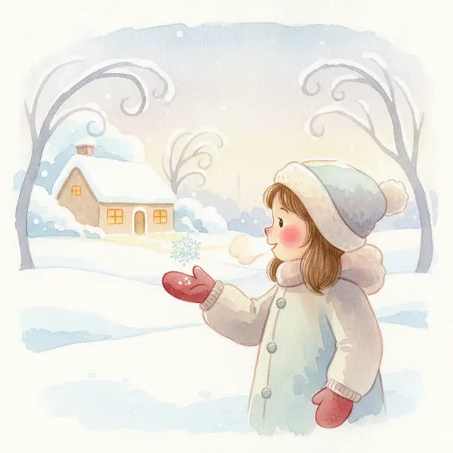 The First Snowflake story for kids illustration