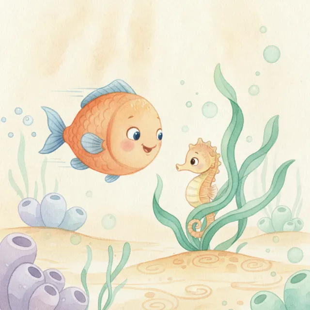 The Fish Who Helped the Baby Seahorse story for kids illustration