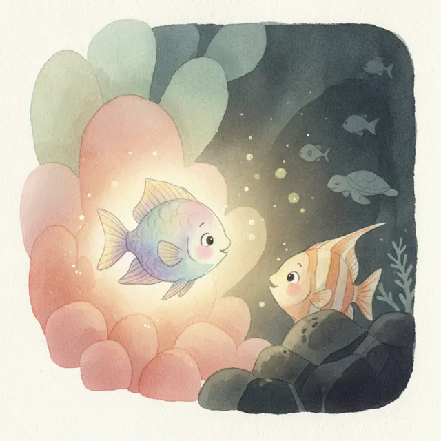 The Fish Who Lit Up the Dark story for kids illustration