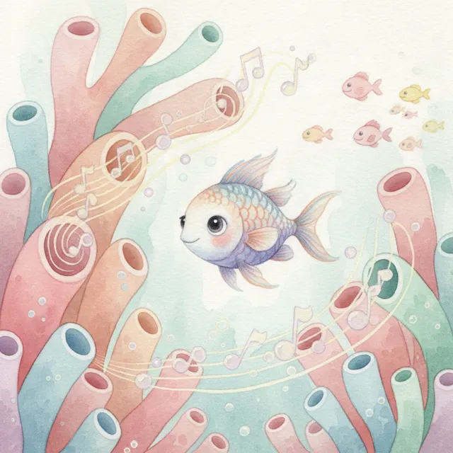 The Fish Who Loved Music story for kids illustration
