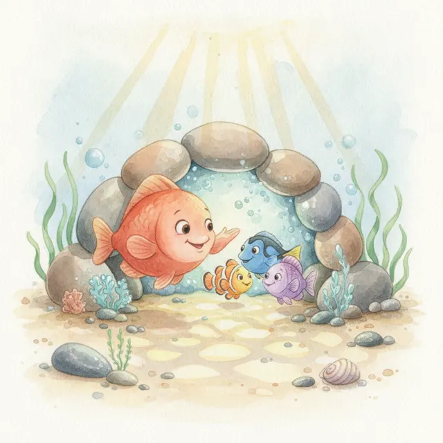 The Fish Who Shared His Favorite Spot story for kids illustration