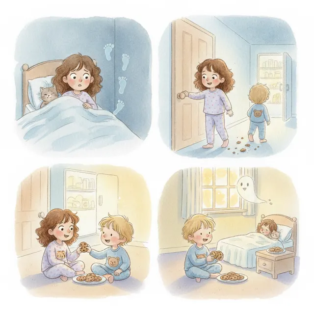 The Footsteps in the Hall story for kids illustration