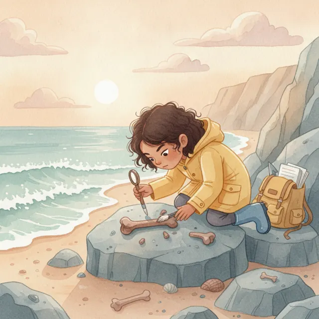 The Fossil Finder story for kids illustration