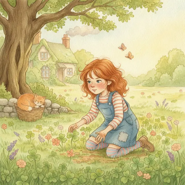 The Four-Leaf Clover Wish story for kids illustration