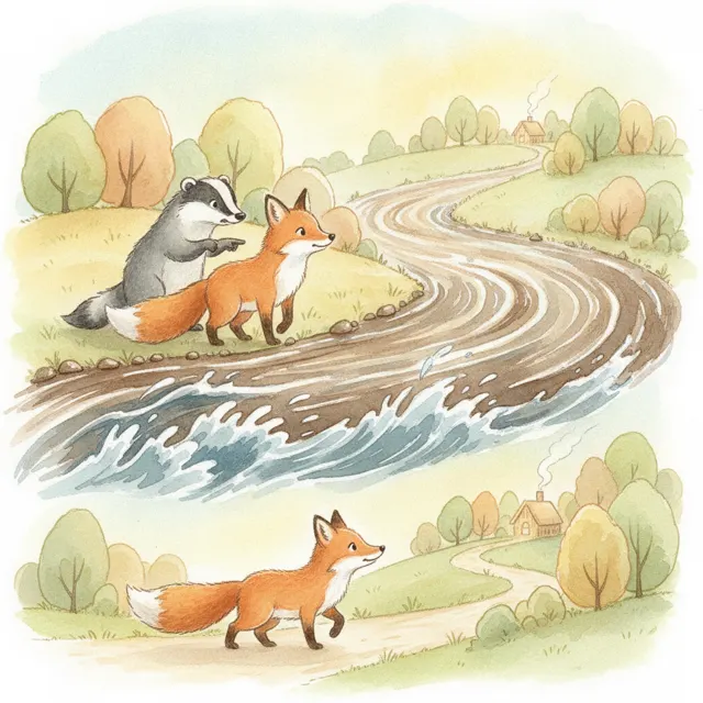 The Fox and the Long Way Home story for kids illustration