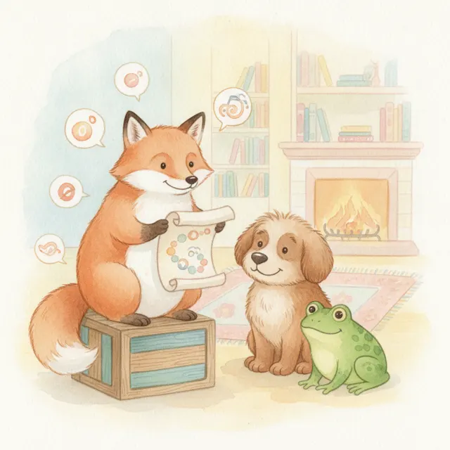 The Fox on the Box story for kids illustration
