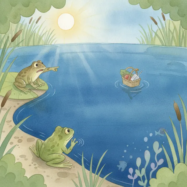 The Frog Who Feared the Deep story for kids illustration
