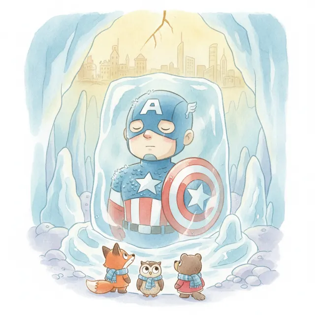 The Frozen Hero story for kids illustration