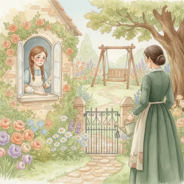The Garden Girl's Wish story for kids illustration
