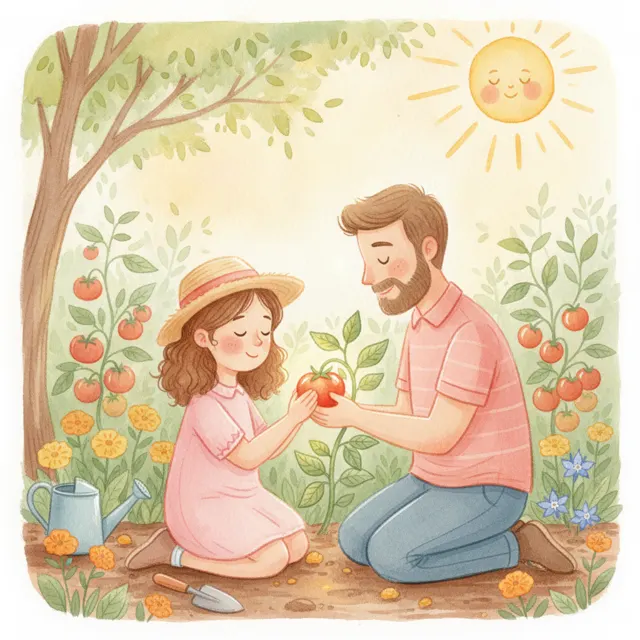 The Garden's Gift story for kids illustration