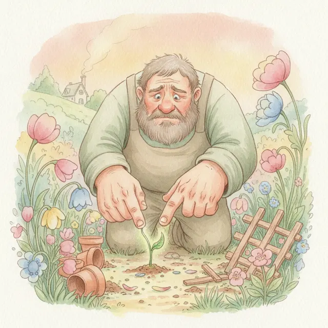 The Gentle Giant's Garden story for kids illustration