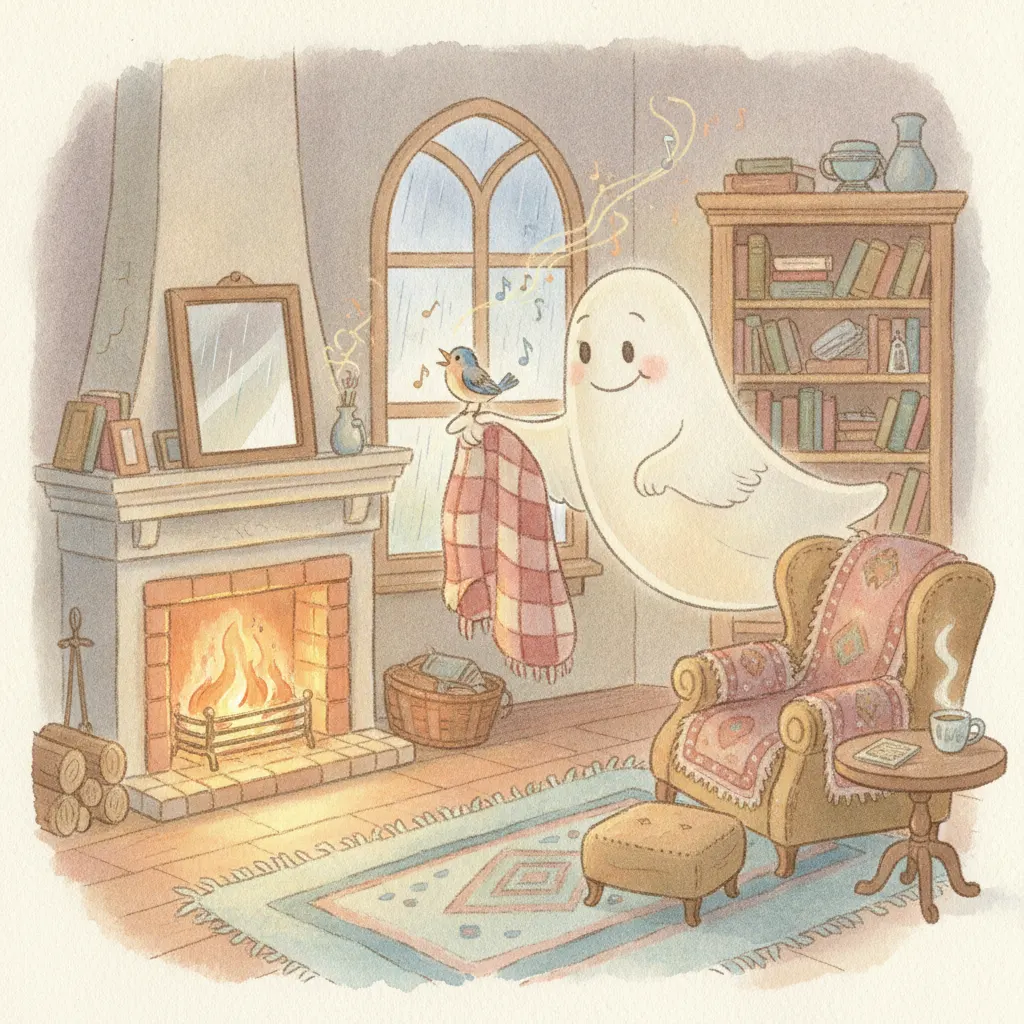 The Ghost Who Found a Friend story for kids illustration