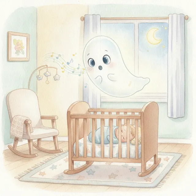 The Ghost Who Sang a Soft Song story for kids illustration