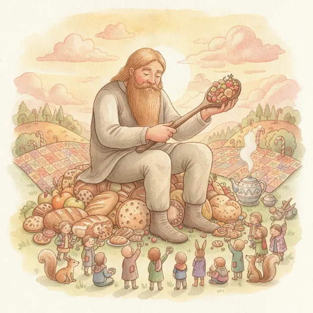 The Giant's Giant Lunch story for kids illustration