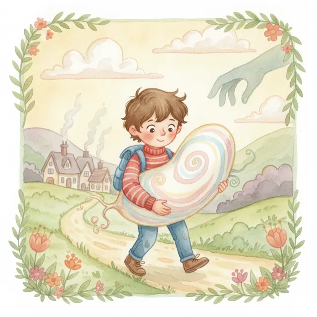The Giant's Lost Kitten story for kids illustration