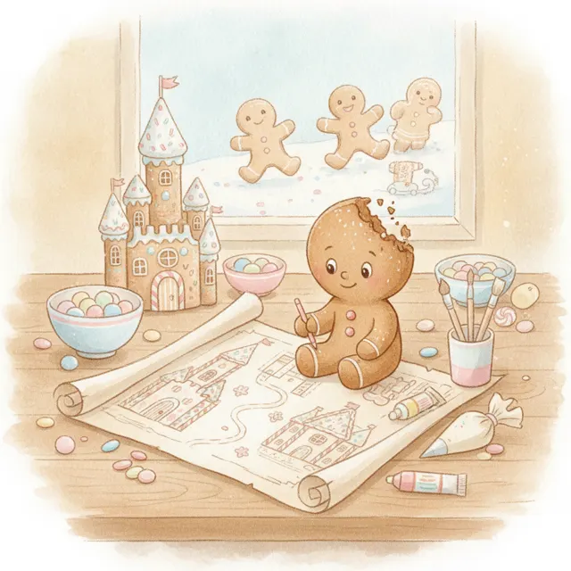 The Gingerbread Architect story for kids illustration