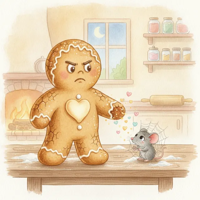 The Gingerbread Boy's Soft Heart story for kids illustration