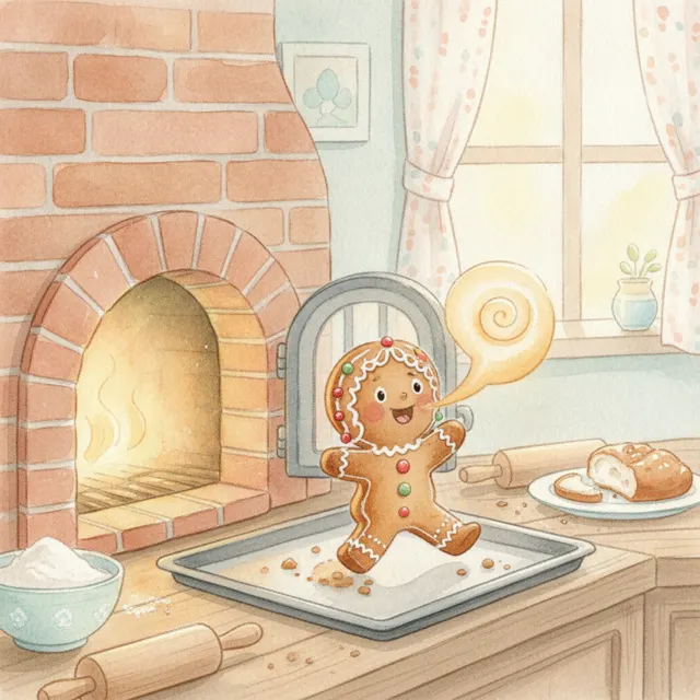 The Gingerbread Girl's Great Escape story for kids illustration