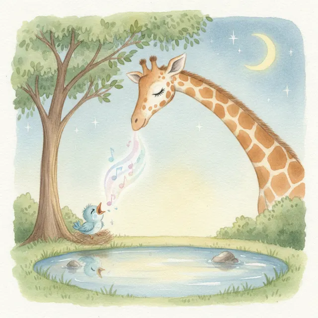The Giraffe Who Found Her Voice story for kids illustration
