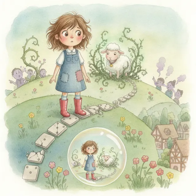 The Girl Who Cried Wolf (A New Telling) story for kids illustration