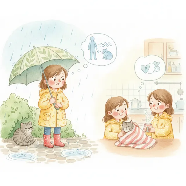 The Girl Who Felt the Rain story for kids illustration
