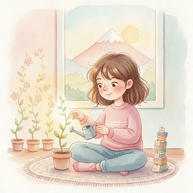 The Girl Who Kept Her Resolution story for kids illustration