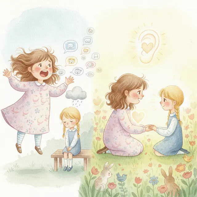 The Girl Who Listened story for kids illustration