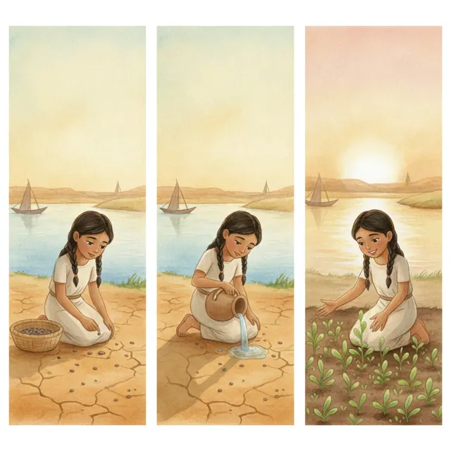 The Girl Who Waited for the Flood story for kids illustration
