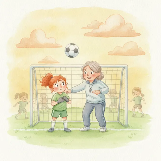 The Goalie Who Was Afraid of the Ball story for kids illustration