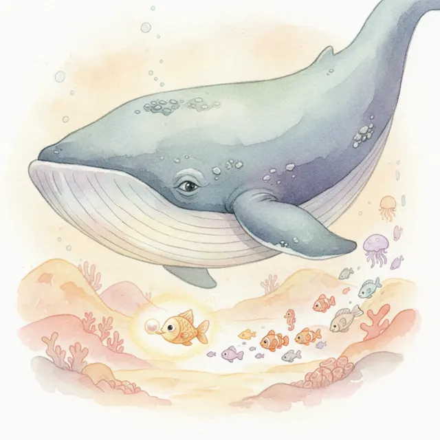 The Great Whale's Small Promise story for kids illustration