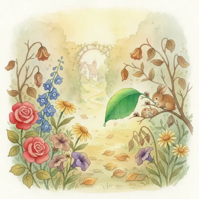 The Green Leaf Who Felt Plain story for kids illustration