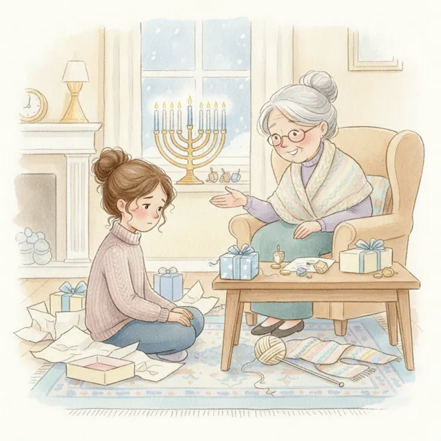 The Hanukkah Gift That Wasn't a Toy story for kids illustration