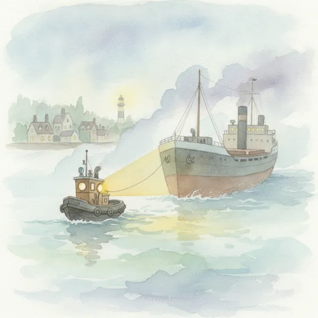 The Harbor Helper Boat story for kids illustration