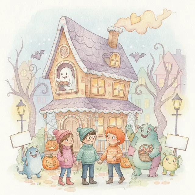 The Haunted House on Treat Street story for kids illustration