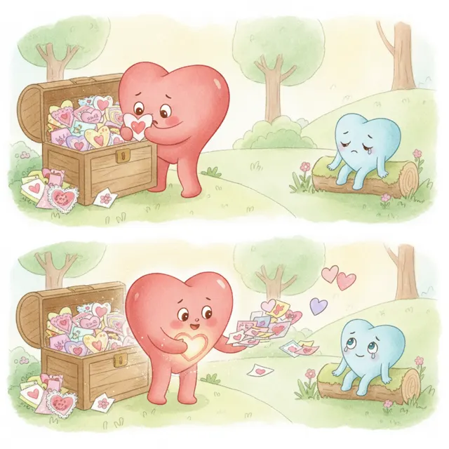 The Heart Who Kept Every Valentine story for kids illustration