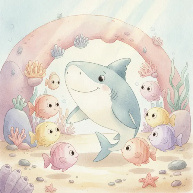 The Helpful Shark of Coral Bay story for kids illustration