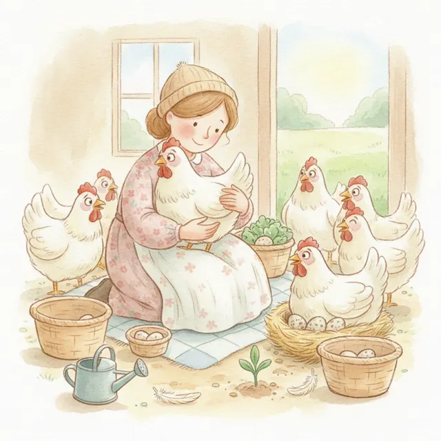 The Hen Who Would Not Lay story for kids illustration