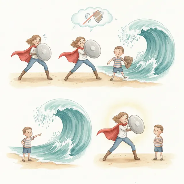 The Hero Who Kept Trying story for kids illustration