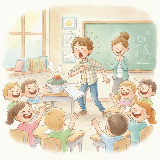 The Hiccup Disaster story for kids illustration