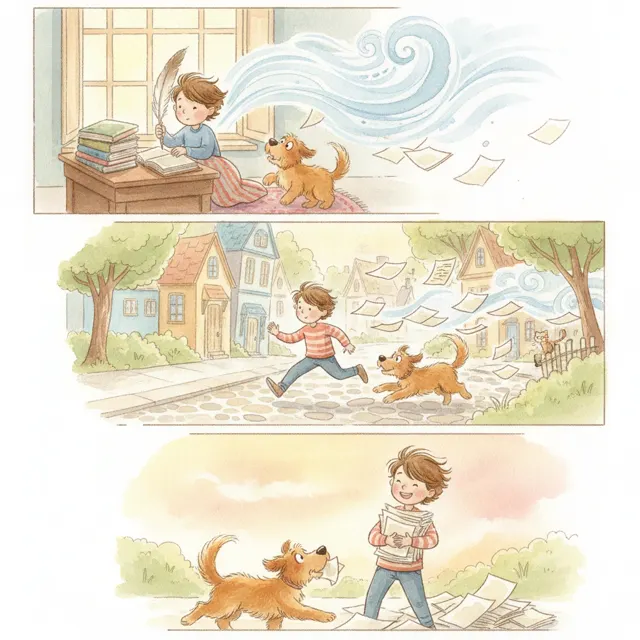The Homework That Ran Away story for kids illustration