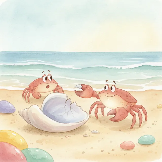 The Honest Crab's Broken Claw story for kids illustration