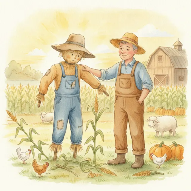 The Honest Scarecrow story for kids illustration
