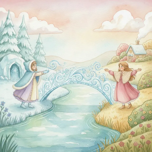 The Ice Bridge story for kids illustration