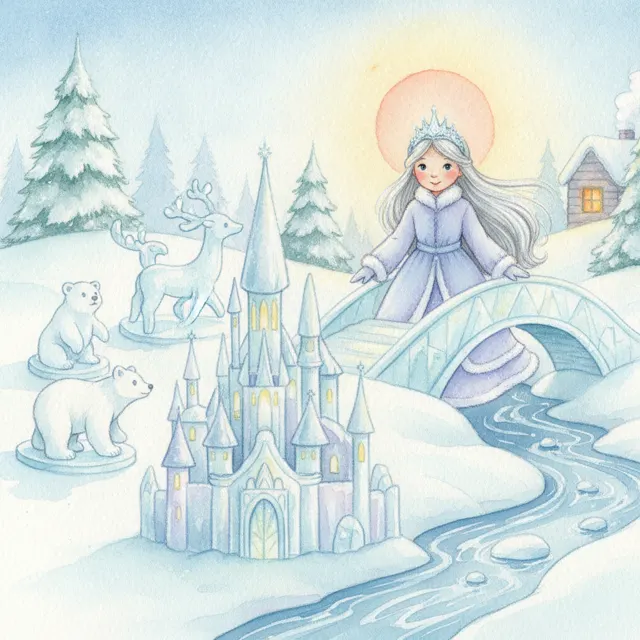 The Ice Castle story for kids illustration