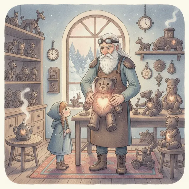 The Iron Toymaker story for kids illustration